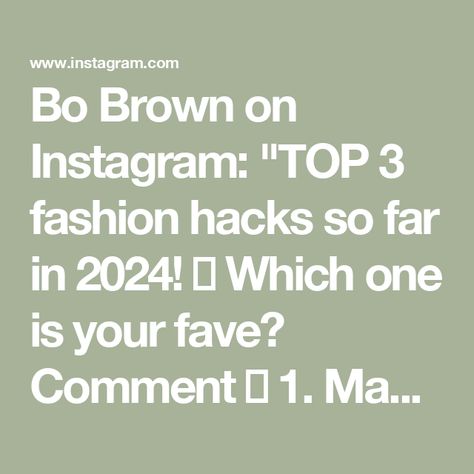 Bo Brown on Instagram: "TOP 3 fashion hacks so far in 2024! 💖 Which one is your fave? Comment 🥹

1. Make the perfect fitted dress
2. Shorten bag strap to wear multiple ways
3. Crop t-shirt perfectly 

Save & follow for #styling #fashion #reelsinstagram 💖" Styling Fashion, Crop T Shirt, Fashion Hacks, Which One Are You, Crop Tshirt, Bag Straps, Fitted Dress, Perfect Fit, Outfit Accessories