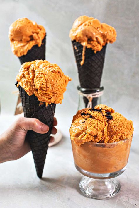 Get ready to dive into the luscious world of Thai Tea Ice Cream – a frozen delight that combines the rich flavors of Thai iced tea with the creamy indulgence of ice cream. Whether you're an ice cream aficionado or an adventurous foodie, this recipe will captivate your taste buds with its unique blend of ingredients and flavors.  #thaiteaicecream #thaiicecream #thaitea #thaiicecream #thaidessert #icecream #thaiicecreamrecipes Thai Tea Ice Cream, Thai Ice Cream, Unique Ice Cream Flavors, Thai Iced Tea, Thai Milk Tea, Thai Desserts, Tea Ice Cream, Oreo Ice Cream, Ice Cream Mixture