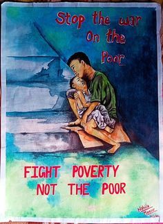 Social Injustice Drawing, Poster Making On Social Issues, Poverty Poster Making, Social Issue Poster Drawing, No Poverty Poster Drawing, Social Issues Posters Drawing, Poster On Poverty, No Poverty Art, No Poverty Illustration