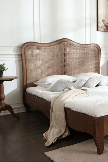 Rattan King Headboard, Laura Ashley Furniture, Walnut Bed Frame, Rattan Bedroom, Mattress Base, Cane Bed, Walnut Bed, Head Boards, Rattan Bed