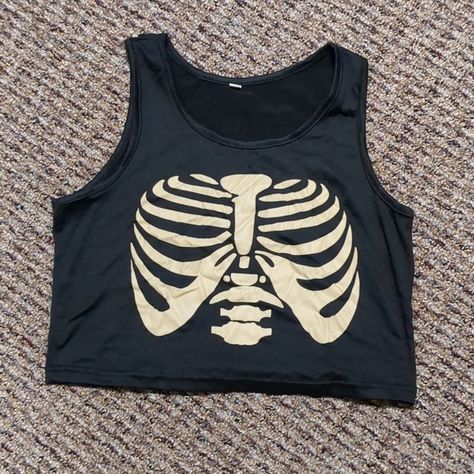 Rib Cage Crop Top Skeleton Zombie Halloween Costume Skeleton Costume Accessories, Ribe, Skeleton Boots, Skeleton Crop Top, Zombie Halloween Costume, Halloween Crop Top, Skeleton Zombie, Zombie Halloween Costumes, Ribbed Halter Top