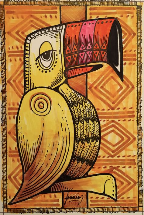 Tropical Bird Drawing, Tiki Cartoon, Tiki Drawing, Tiki Artwork, Tiki Signs, Tiki Tattoo, Tiki Bar Signs, Seminole Florida, Tiki Statues