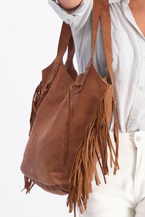 Brown Leather Tote Fringe Bag Soft Leather Bag Boho Bag | Etsy Leather Fringe Purse, Leather Gifts For Her, Boho Leather Bags, Brown Leather Tote Bag, Leather Shoulder Bag Woman, Leather Fringe Bag, Tassel Purse, Large Leather Tote Bag, Soft Leather Bag