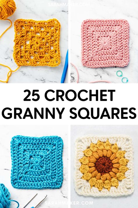 Granny Square Haken, Crochet Mignon, Granny Square Crochet Patterns, Granny Square Crochet Patterns Free, Confection Au Crochet, Crochet Blanket Designs, Crochet Simple, Blanket Ideas, Crochet Design Pattern