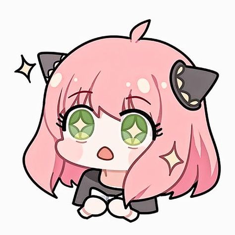 Pink, Hair, Anime, Anya Forger, Anime Character, Chibi, Green