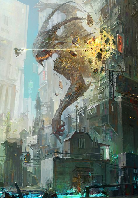 ArtStation - 9, su jian Cityscape Perspective, Su Jian, Art Cyberpunk, Pencil Artwork, Arte Cyberpunk, 다크 판타지, Fantasy Monster, Modern Fantasy, Fantasy Concept Art