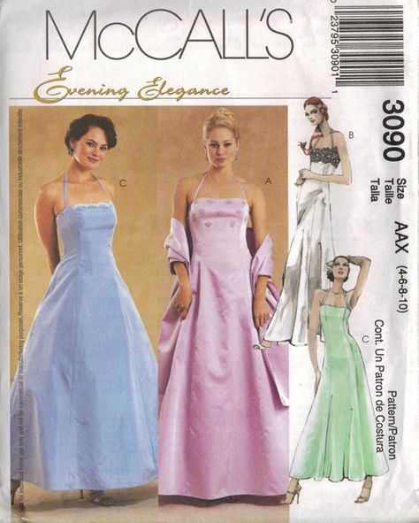 Halter Dress Formal, Evening Gown Pattern, Prom Dress Pattern, Formal Dress Patterns, Long Dress Patterns, Halter Style Dress, Gown Pattern, Full Skirt Dress, Bridesmaid Dresses Prom