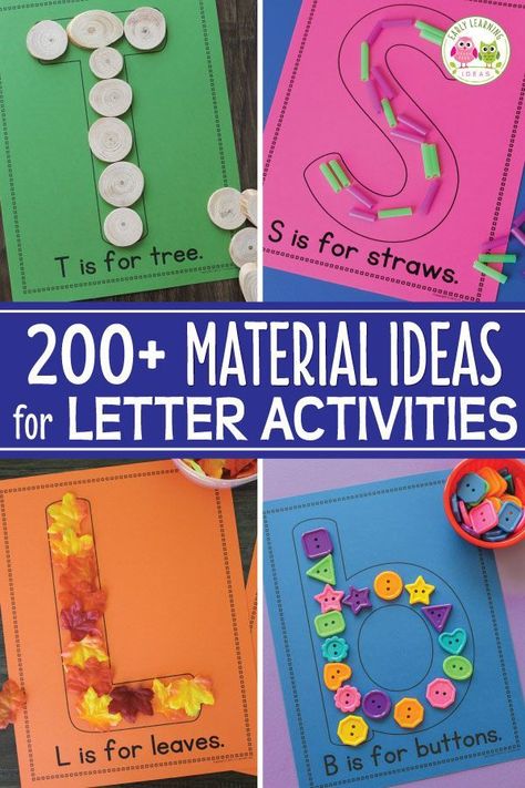 Letter Crafts, Alphabet Activities Kindergarten, Material Ideas, Aktiviti Kanak-kanak, Letter Sound, Abc Activities, Alphabet Activities Preschool, Preschool Literacy, Preschool Letters