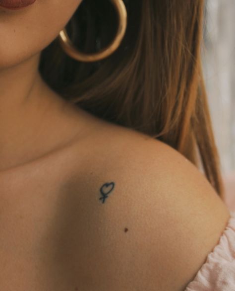 Feminism, Tattoo, Tiny, Small, Shoulder, Girl Power Women Tattoos Feminist, Feminism Tattoo Ideas, Minimalistic Meaningful Tattoos, Minimal Feminism Tattoo, Women Power Tattoo Ideas, Feminism Tattoos, Small Tattoo With Meaning, Lil Tattoos, Feminism Tattoo