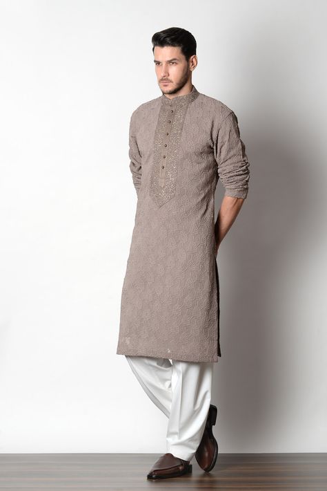 Classy Kurta For Men, Kurta Pyjama Designs For Men, Brown Kurta Pajama Men, Salwar Kurta For Men, Kurta Salwar Men, Patani Kurta Men, Kurta Ideas Men, Brown Kurta For Men, Stylish Kurta Pajama For Men