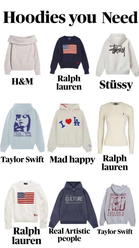 #hoodies #outfitinspo #ralphlauren #madhappy #hm Hm Inspired Outfits, H&m Hoodie Outfit, Stockholm Style Sweatshirt, Stockholm Christmas Outfit, Stockholm Hoodies, Hoodie School Outfits, Outfit Inspo And Where To Buy, Where To Get Hoodies, Christmas Wishlist Clothes