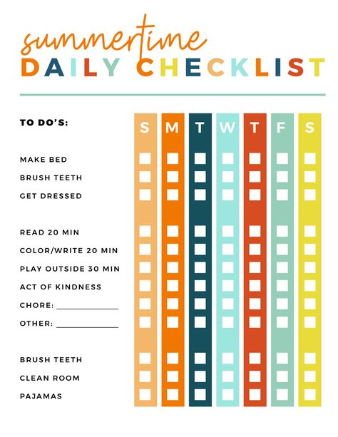 Summer Break Checklist, Organisation, Summer Break Rules For Kids, Summer Chores For Kids Free Printable, Kid Summer Chore Chart, Kid Summer Schedule Daily Routines, Kids Summer Chores, Summer Kids Schedule Daily Routines, Summer Rules For Kids Free Printable