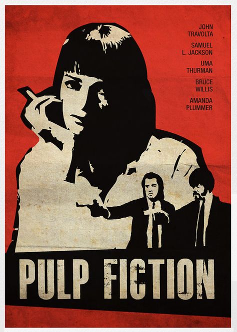 Pulp Fiction Vintage Movie Poster A Old Film Posters, Posters Decor, Quentin Tarantino Movies, Marinette Et Adrien, Film Vintage, Django Unchained, Old Movie Posters, Edward Norton, Image Film