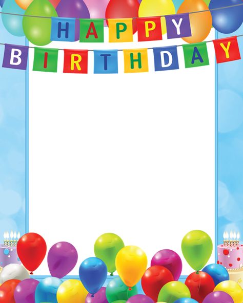 Birthday Party Clipart, Happy Frames, Happy Birthday Blue, Happy Birthday Png, Happy Birthday Printable, Birthday Frame, Birthday Charts, Happy Birthday Text, Birthday Photo Frame