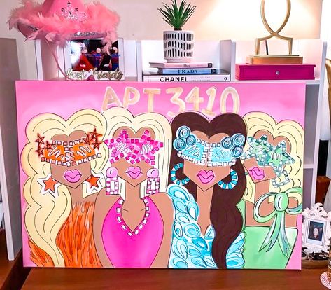 Dorm Artwork, Fun Apartment Decor, Dorm Room Paintings, Dorm Canvas, Dorm Canvas Art, Preppy Apartment, College Canvas Art, Preppy Artwork, Preppy Painting