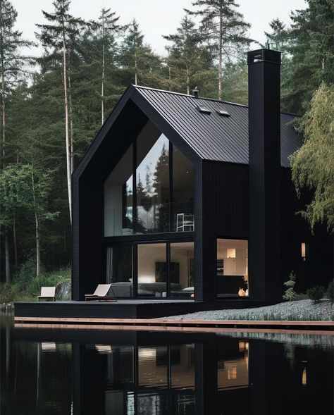 Minimal Houses, Norwegian Cabin, Norwegian House, Black Houses, Minimal Architecture, Casa Country, Modern Barn House, Barn Style House, Modern Cabin