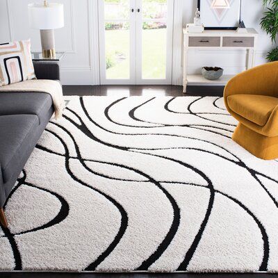 Black Rugs, White Rugs, Tattoo Modern, Inspire Me Home Decor, Black Area Rugs, Black Rug, Abstract Rug, Ivory Rug, White Rug