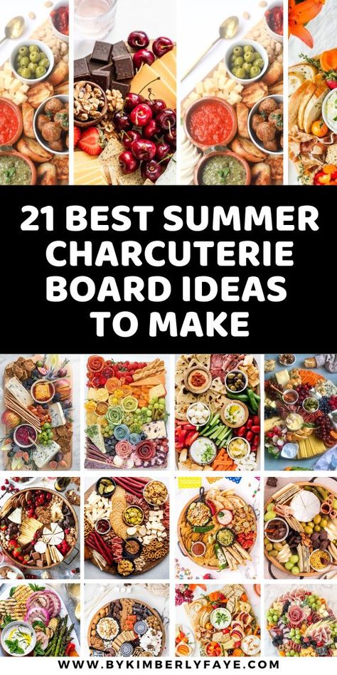 21+ Best Summer Charcuterie Board Ideas To Make - By Kimberly Faye Essen, Meal Board Ideas, Charcuterie Board Ideas Summer, Charcuterie Board Summer, Charcuterie Board Ideas Simple, Summer Charcuterie Board Ideas, Charcuterie Board Themes, Summer Charcuterie Board, Charcuterie Lunch