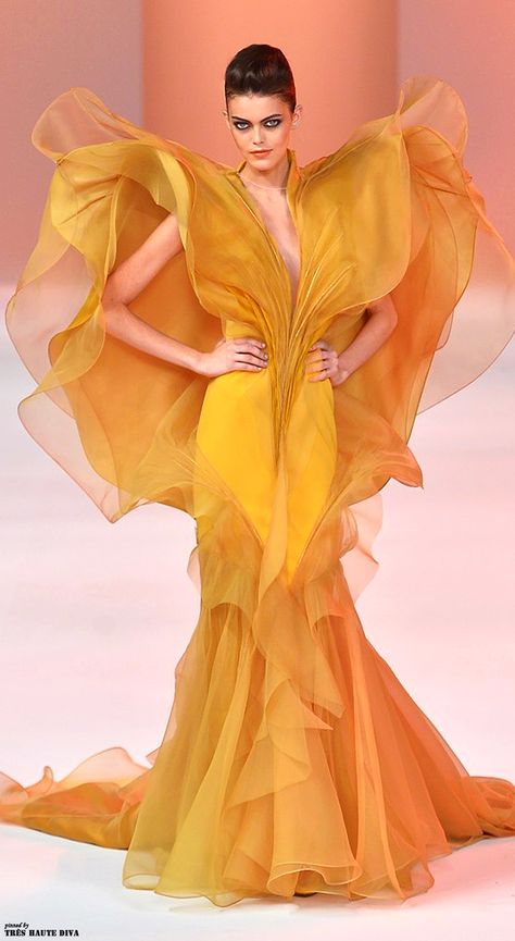 Stephane Rolland Spring 2014 Couture Ready to wear this and don't want to wait for Halloween?  Then join The Murder Mystery Company at our newest high fashion disaster Dressed to Kill.  www.grimprov.com Stéphane Rolland, Couture 2014, Haute Couture Paris, Stephane Rolland, Spring Couture, Couture Mode, Avant Garde Fashion, Haute Couture Fashion, Fashion Images
