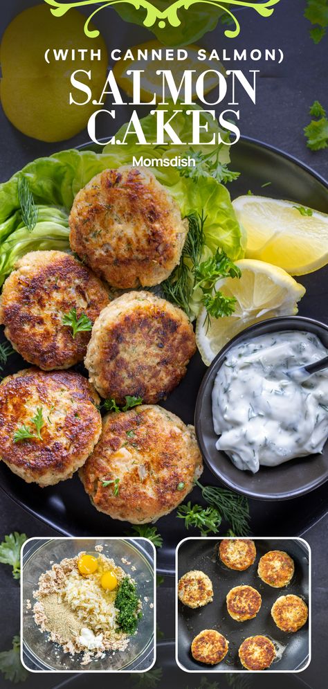 Seafood Patties, Salmon Cakes With Canned Salmon, Canned Salmon Cakes, Pink Salmon Recipes, Healthy Salmon Cakes, Salmon Dinners, Canned Recipes, Salmon Croquettes Recipe, Easy Salmon Cakes