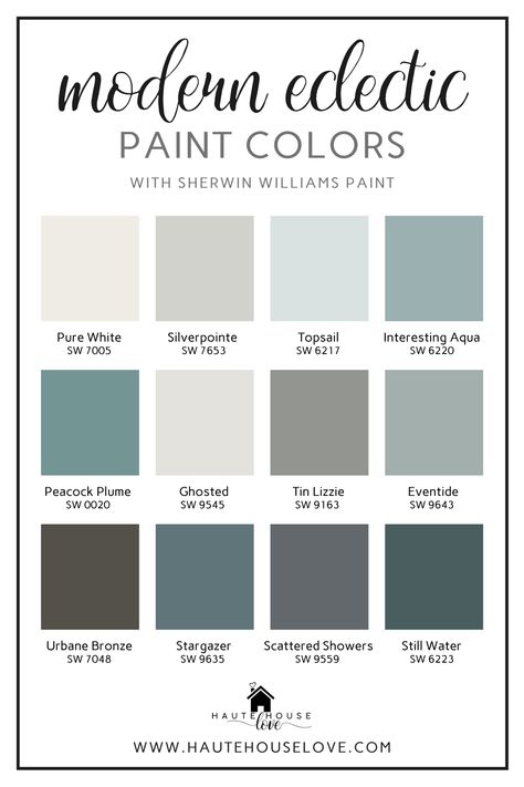 Paint Colors In Our Modern Eclectic Home - Haute House Love Entry Paint Colors, Paint Combos, Forest Meadow, Laundry Room Paint Color, Laundry Room Paint, Modern Eclectic Home, Zyla Colors, Modern Paint Colors, Exterior Door Colors