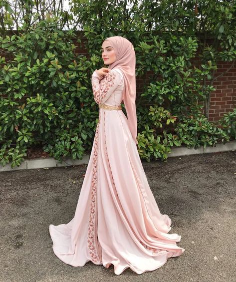 Hijab Prom Dress, Muslim Prom Dress, Hijab Dress Party, Gaun Fashion, 파티 드레스, Mode Turban, Braut Make-up, Moroccan Dress, Muslim Dress