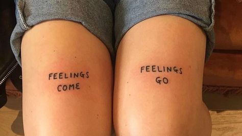 feelings come feelings go tattoo Tatting, Tattoo Quotes, Mixed Feelings Tattoo, They Come They Go Tattoo, Feelings Tattoo, They Come They Go, Go Tattoo, Aesthetic Tattoo, Mixed Feelings