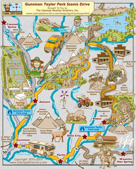 Gunnison Taylor Park Loop Scenic Drive Map | Colorado Vacation Directory Mexico, Breckenridge Summer, Gunnison Colorado, Mountain Biking Trails, Travel Colorado, Ohio City, Colorado Map, Colorado Living, Road Trip To Colorado