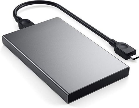 Amazon.com: Satechi Aluminum USB Type-C External HDD Hard Drive Disk Enclosure Case - Up to 10 Gbps - Compatible with Most 2.5-inch HDD and SSD (Space Gray): Computers & Accessories Hard Drive Storage, Computer Hard Drive, Mens Gadgets, Pokemon Birthday, Apple Computer, Hard Disk Drive, External Hard Drive, Usb Drive, Desk Setup