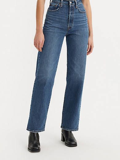 Ribcage Straight Ankle Women's Jeans - Dark Wash | Levi's® US Levi Ribcage Jeans Outfit, Levis Ribcage Jeans Outfit, Ribcage Jeans Outfit, Levi Ribcage Jeans, Levis Ribcage Jeans, Levis Ribcage Straight Ankle Jeans, Levis Ribcage Straight, Ribcage Jeans, Levis Ribcage
