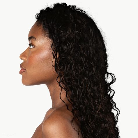 Black Woman Profile Picture, Black Women Profile Picture, Black Woman Profile, Ebony Skin, Profile Side, Hair African American, Woman Profile, Side Face, Hair African