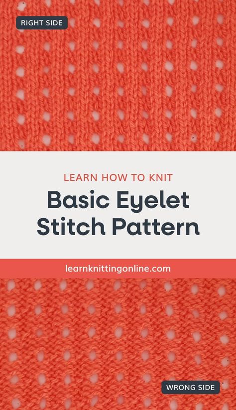 Eyelet Lace Pattern, Eyelet Stitch, Slip Stitch Knitting, Intermediate Knitting Patterns, Advanced Knitting, Lace Knitting Stitches, Dishcloth Knitting Patterns, Fair Isle Knitting Patterns, Knitting Patterns Free Hats