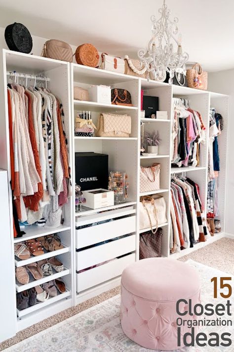 Browse the best closet organization ideas for small closets, apartments, bigger walk in closets and more. You'll find entire closet organization systems, as well as simple closet organization products that help simplify and declutter your closet. Home Office Closet Ideas, In Closet Office, Walk In Closet Office, Closet Office Space, Office Closet Ideas, Ideas De Closets, A Walk In Closet, Organizing Walk In Closet, Chic Office Decor