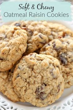 Cookies Oatmeal Raisin, Homemade Dessert Recipes, Resep Oatmeal, Chewy Oatmeal Raisin Cookies, Oatmeal Raisin Cookie, Cookies Oatmeal, Oatmeal Cookies Easy, Raisin Cookie, Oatmeal Raisin Cookies Chewy