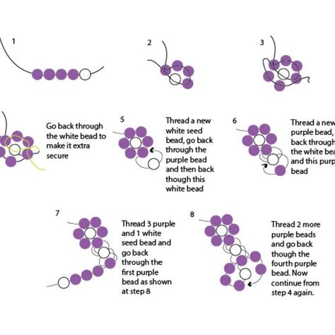 Flower Bead Ring Pattern, Flower Seed Bead Pattern, Beaded Jewelry Patterns Flower, Bracelet Patterns Beads Flower, Seed Bead Flower Bracelet Patterns, Glass Bead Flower Bracelet Tutorial, Seed Bead Patterns Flower, Flower Bead Bracelet Pattern, Beaded Daisy Bracelet Tutorial