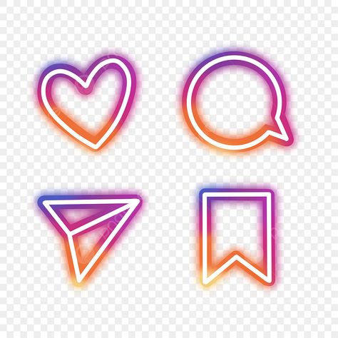 Neon Clipart, Neon Png, Love Clipart, Vector Gradient, Social Media Buttons, Streaming Sites, Heart Background, Wedding Background, Geometric Background