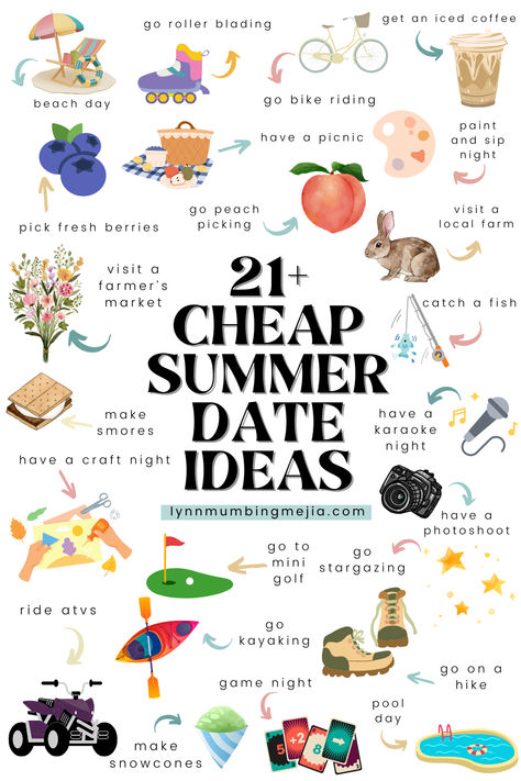 21+ Cheap Summer Date Ideas | Lynn Mumbing Mejia Experience Date Ideas, Date Night Itinerary, Sunrise Date Ideas, No Money Dates, Cheap Summer Date Ideas, Fun Cheap Date Ideas Couple, Dates Under $20, Fun Summer Dates, Date Ideas Married Couples