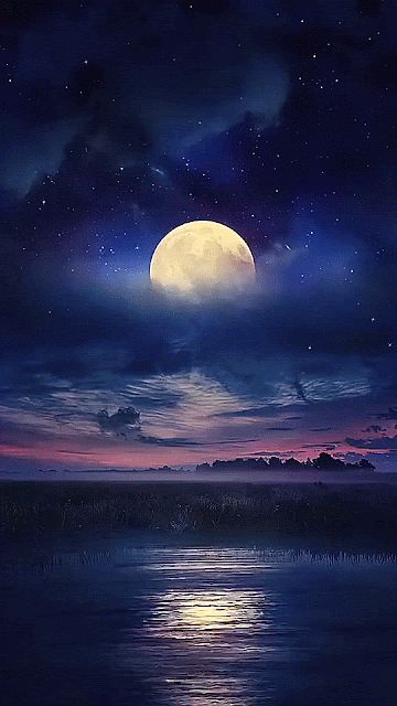 Beste Gif, Beautiful Night Images, Night Sky Wallpaper, Moon Photography, Beautiful Night, Beautiful Moon, Beautiful Nature Wallpaper, Beautiful Scenery Nature, Alam Yang Indah