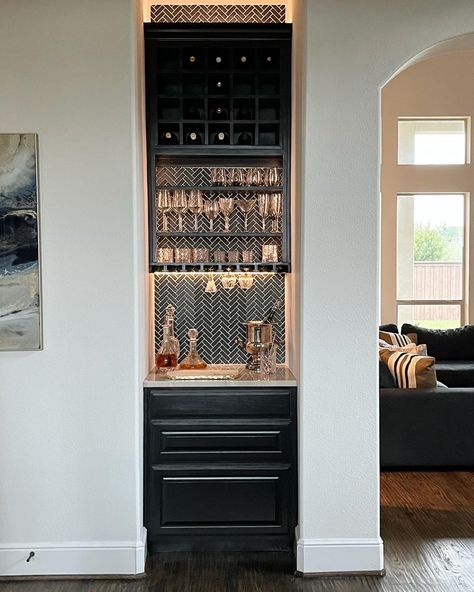 Build In Bar Cabinet, Kitchen With A Bar Area, Apartment Wet Bar Ideas, Tiny Wet Bar Ideas, Small Closet Wet Bar Ideas, Built In Mini Bar Ideas, Mini Bar Cabinets For Home, Bar Area In Apartment Small, Bar Cabinet Next To Fireplace