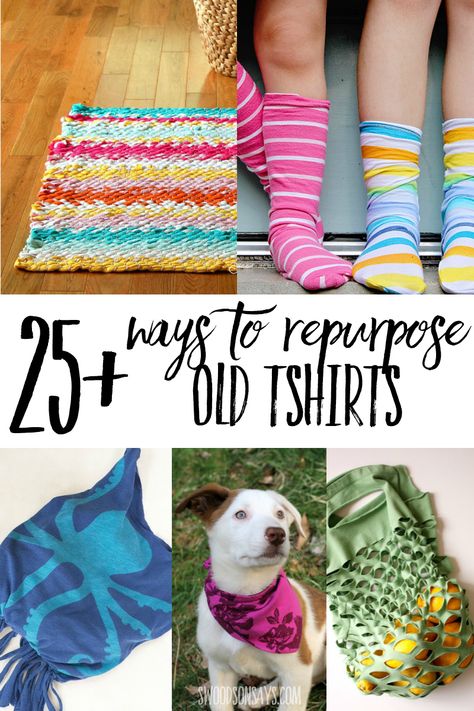 A curated list of creative, fun tshirt upcycle tutorials! Lots of ways to repurpose old tshirts in this upcycle craft roundup. Couture, Reuse Tshirts Ideas, Crafts With Old Tshirts, Tshirt Upcycle No Sew, Tshirt Repurpose Ideas, T Shirt Repurpose, Recycled T Shirts Upcycling, Textile Crafts Ideas, Diy Repurposed Items Upcycling