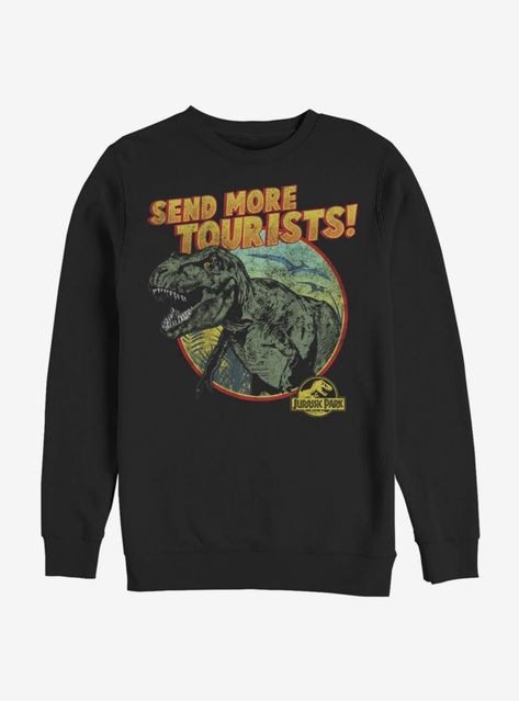 Jurassic Park More Tourists Sweatshirt Jurassic Park Raptor, Jurassic Park Merchandise, Stranger Things Logo, Jurassic Park Logo, Flash Logo, Gaming Hoodie, Jurassic World Fallen Kingdom, Dinosaur Shirt, Tie Dye Hoodie