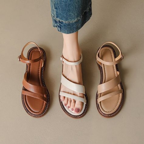 Women Flats Sandals, Flat Shoes For Dresses, Wide Toe Box Sandals, Casual Flats For Women, Simple Shoes For Women, Open Shoes For Ladies, Slippers Womens Flats, Ballerina Sandals, Modern Heels