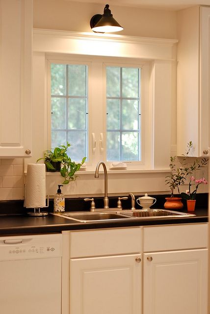 Love this window and light. #kitchen #light #window Lighting Over Sink, Light Over Sink, Sink Light, Above Kitchen Sink, Kitchen Sink Lighting, Over Kitchen Sink, Kitchen Sink Window, Modern Kitchen Lighting, Above Sink