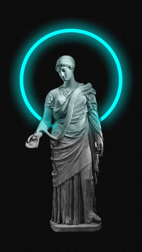 Hygieia Goddess, Goddess Wallpaper, Collage Tattoo, Digital Humanities, Aesthetic Greek, Dna Art, Eden Garden, Ancient Greek Sculpture, Greek Statues