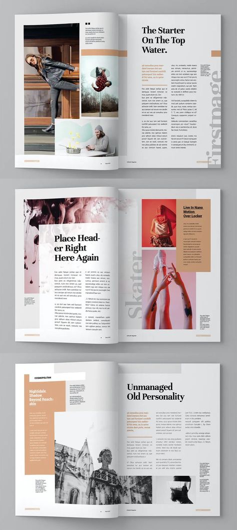 Creative Magazine Template InDesign - 15 custom pages design - A4 & US letter format paper size Magazine Page Design, Indesign Inspiration, Magazine Page Layouts, Design De Configuration, Magazine Design Cover, Mises En Page Design Graphique, Indesign Layout, 잡지 레이아웃, Magazine Layout Inspiration
