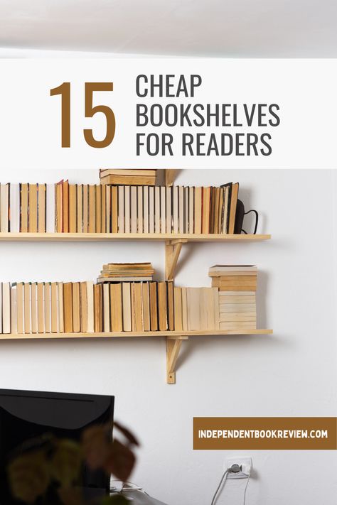 15 cheap bookshelves for readers on a budget Types Of Bookshelves, Homemade Library Bookshelves, Open Shelves For Books, Easy Book Shelves Diy, Diy Full Wall Bookshelves, Bookshelf Inspiration Small Room, Bedroom Wall Bookshelves, Cheap Bookshelf Ideas, Diy Bookshelves For Small Spaces