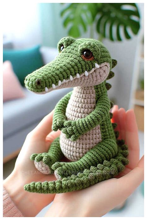 Amigurumi Crocodile Crochet Free Pattern Crochet Crocodile Socks, Crochet Stitch Disney Pattern Free, Crocodile Stuffed Animal, Amigurumi Crocodile Free Pattern, Amurguri Crochet, Crochet Dino Pattern Free Amigurumi, Free Crocodile Crochet Patterns, Crochet Alligator Amigurumi Free Pattern, Amigurumi Free Pattern Dino