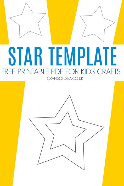 Star Template (Free Printable) Christmas Star Crafts For Preschoolers, Star Templates Free Printable, Star Template Printable Free, Christmas Star Crafts, Star Template Printable, Template Free Printable, Star Coloring Pages, Printable Star, Mobile Template