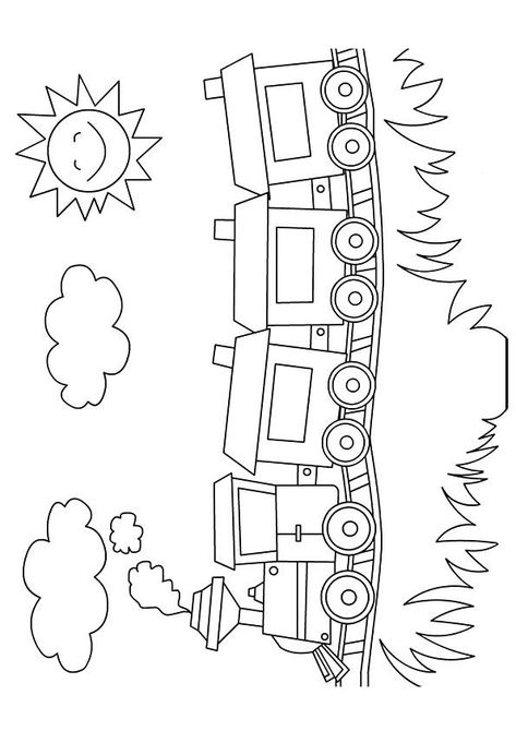 Coloring Pages For Toddlers Free Printable, Coloring For Preschool Free Printable, Toddler Coloring Page, Train Crafts For Toddlers, Train Coloring Pages Free Printable, Toddler Coloring Pages, Transportation Coloring Pages, Train Printable, Coloring Pages For Toddlers