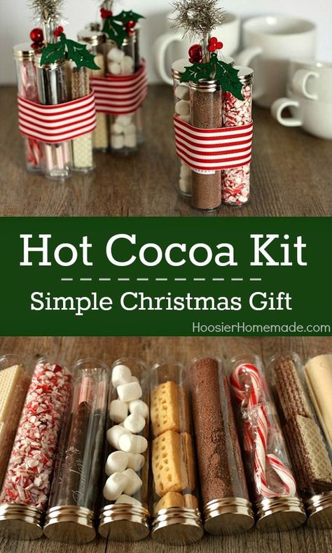 Everyone loves Hot Cocoa! Simple DIY Christmas Gift! Great for Teacher Gifts, Neighbors, Guests and more! Pin this to your Christmas Board! Hot Cocoa Kit, Joululahjat Diy, Jul Mad, Jul Diy, Diy Cadeau Noel, Easy Diy Christmas Gifts, Easy Christmas Gifts, Christmas Gift Basket, Homemade Holiday